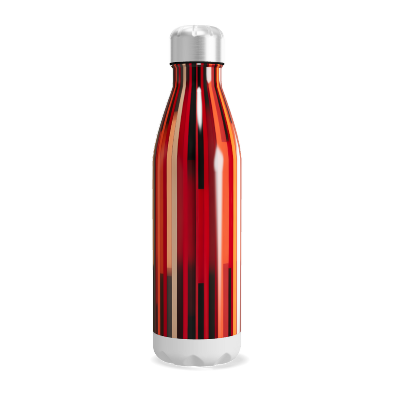 Garrafa Inox - Listrada Vermelha e Laranja