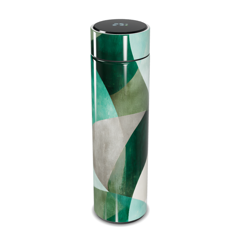 Garrafa Térmica Touch - Estampa Verde Geométrica
