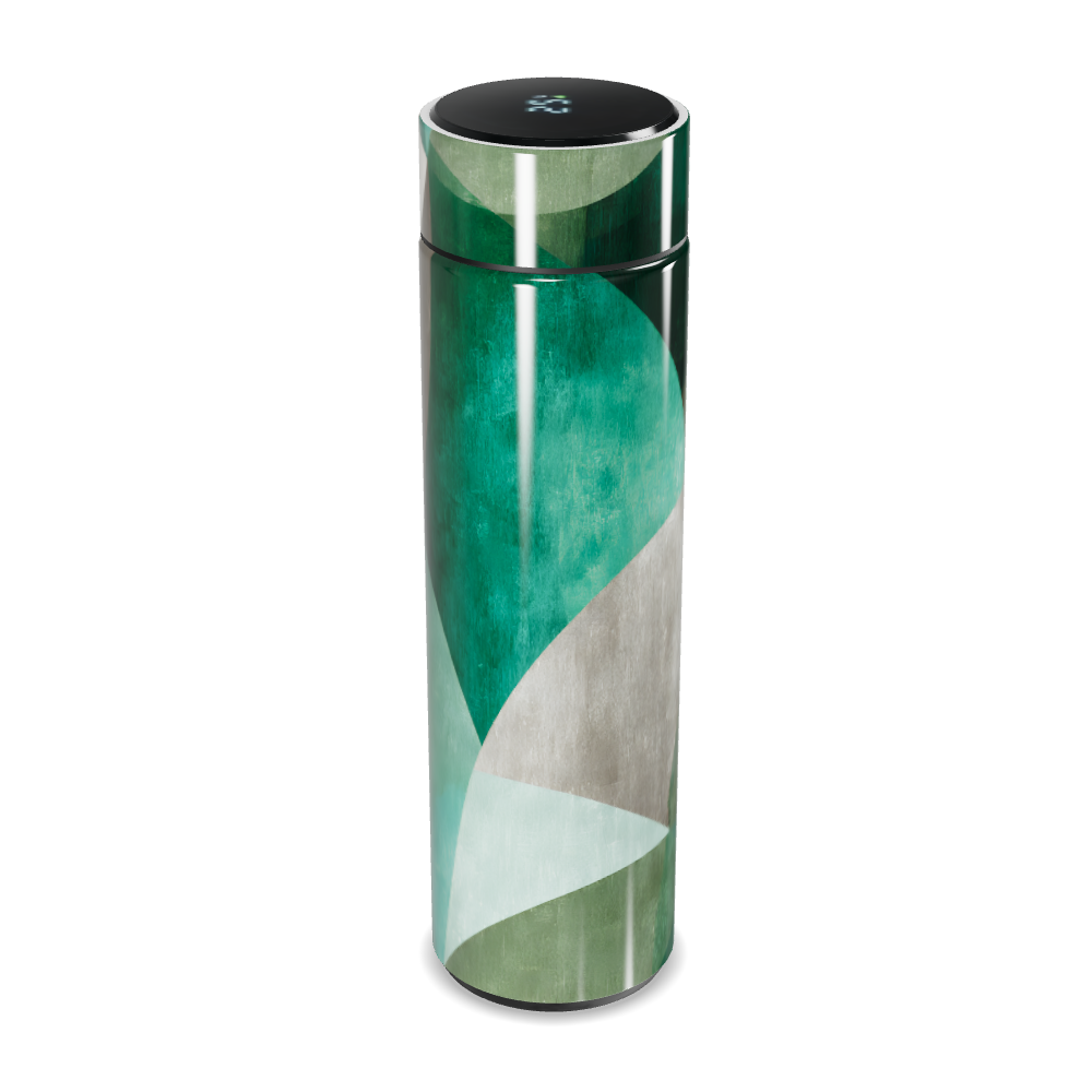 Garrafa Térmica Touch - Estampa Verde Geométrica