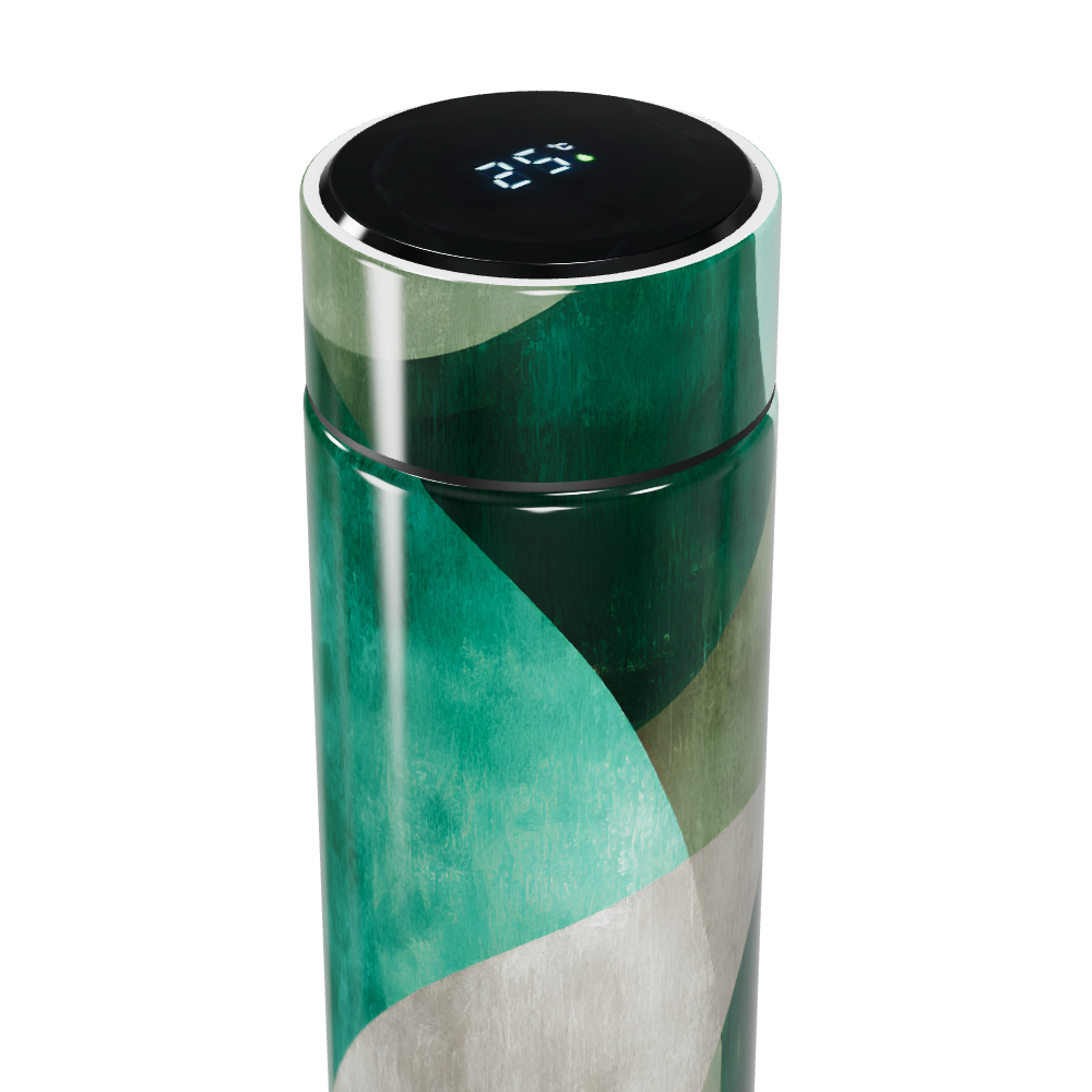 Garrafa Térmica Touch - Estampa Verde Geométrica