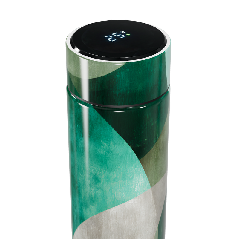 Garrafa Térmica Touch - Estampa Verde Geométrica