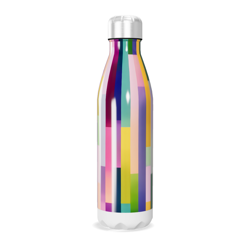 Garrafa Inox - Colorida com Estampa Geométrica