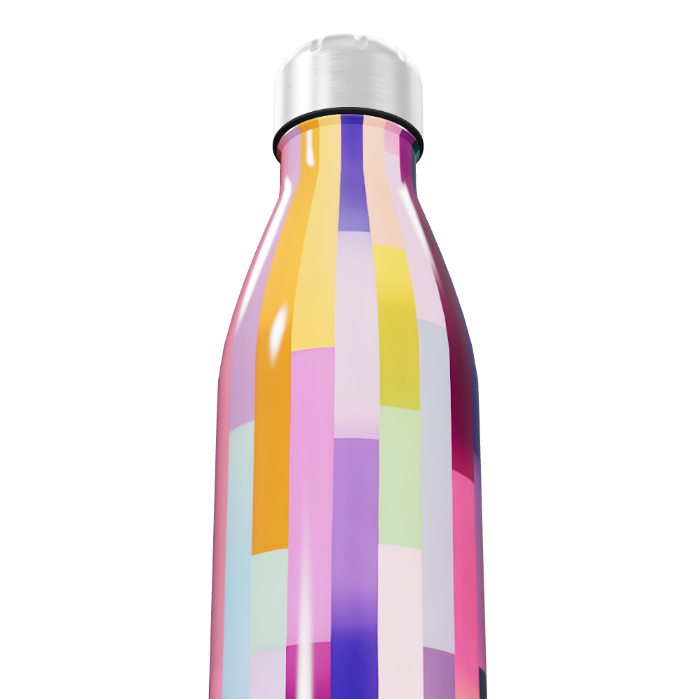 Garrafa Inox - Colorida com Estampa Geométrica