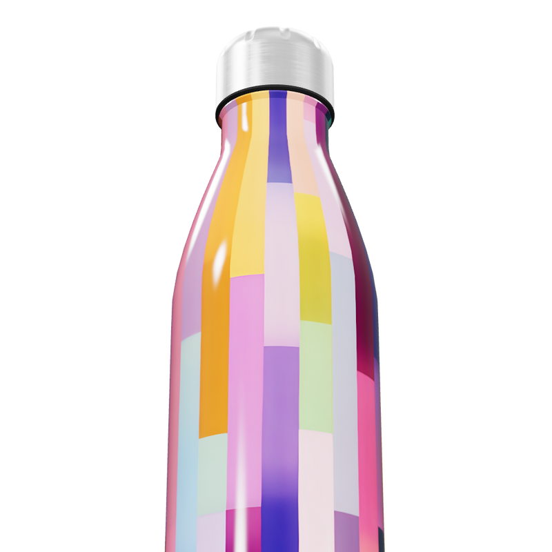 Garrafa Inox - Colorida com Estampa Geométrica