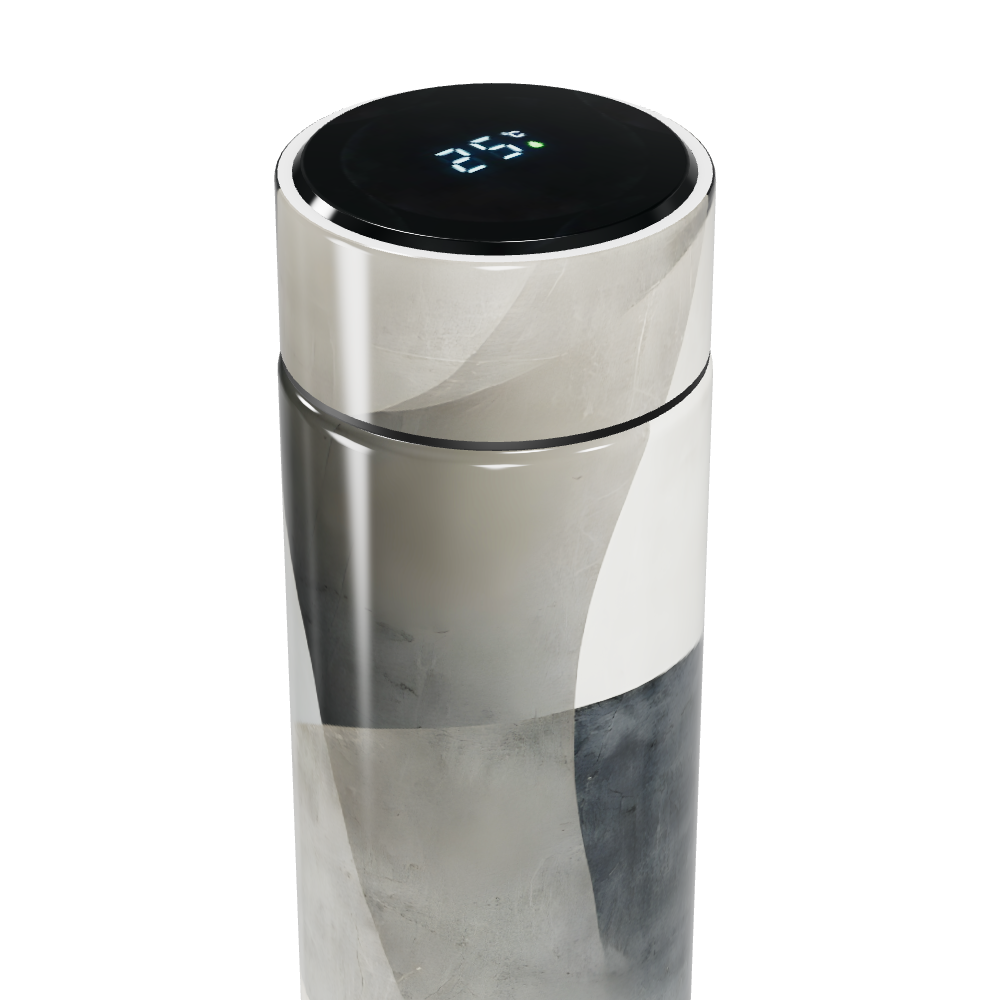 Garrafa Térmica Touch - Estampa Abstrata Cinza