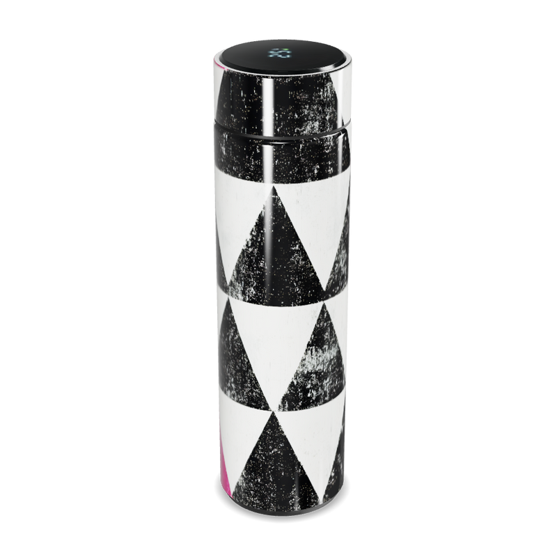 Garrafa Térmica Touch - Triângulos Preto e Rosa