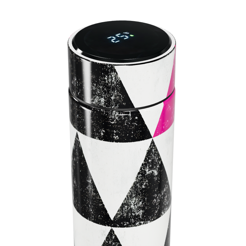 Garrafa Térmica Touch - Triângulos Preto e Rosa