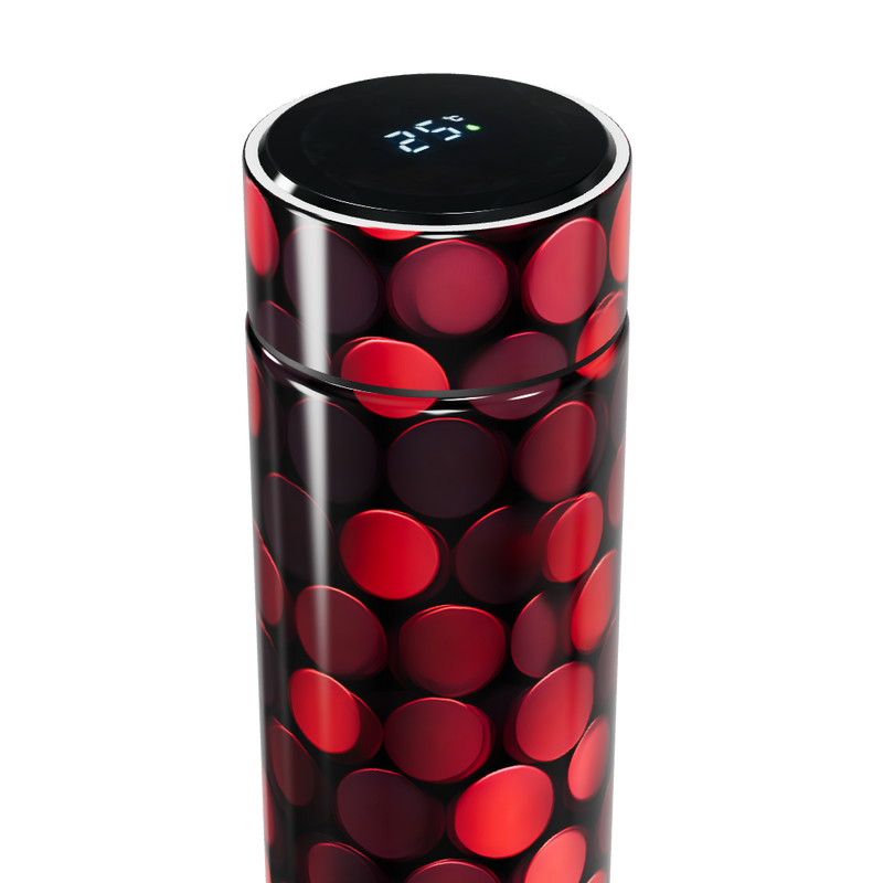 Garrafa Térmica Touch - Vermelha com Bolinhas