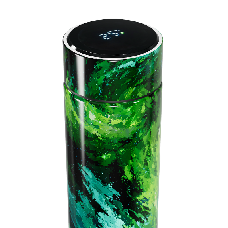 Garrafa Térmica Touch - Estampa Verde Abstrata