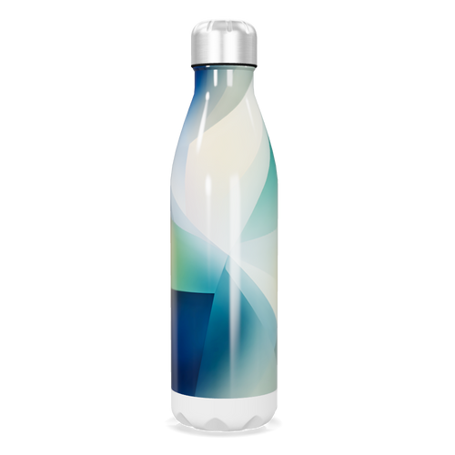 Garrafa Inox - Estampa Azul e Branca