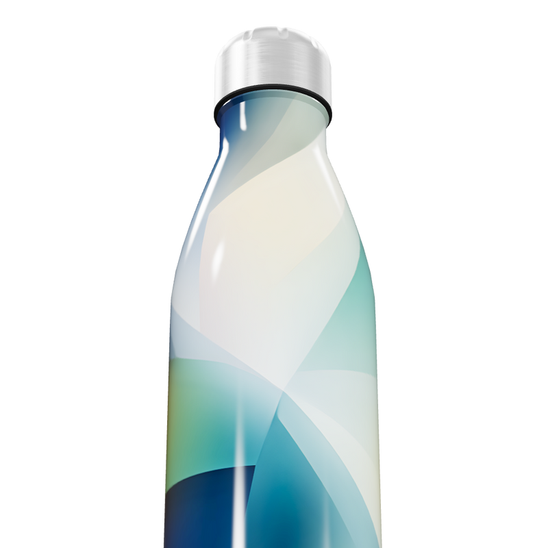 Garrafa Inox - Estampa Azul e Branca