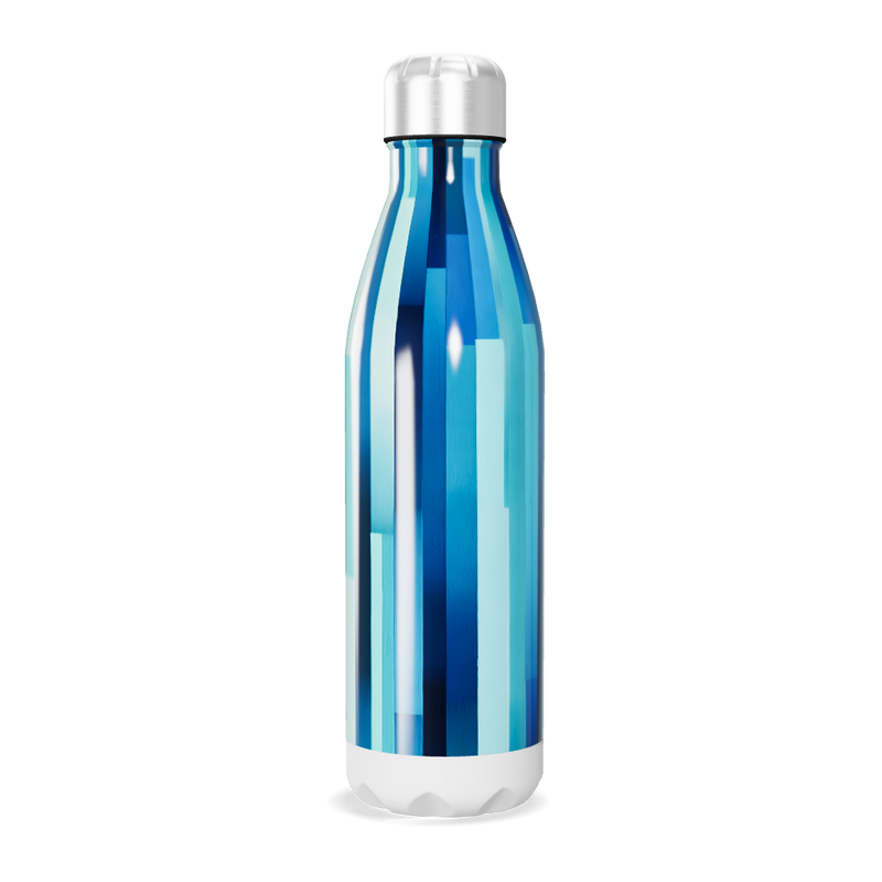 Garrafa Inox - Azul Listrada 500ml