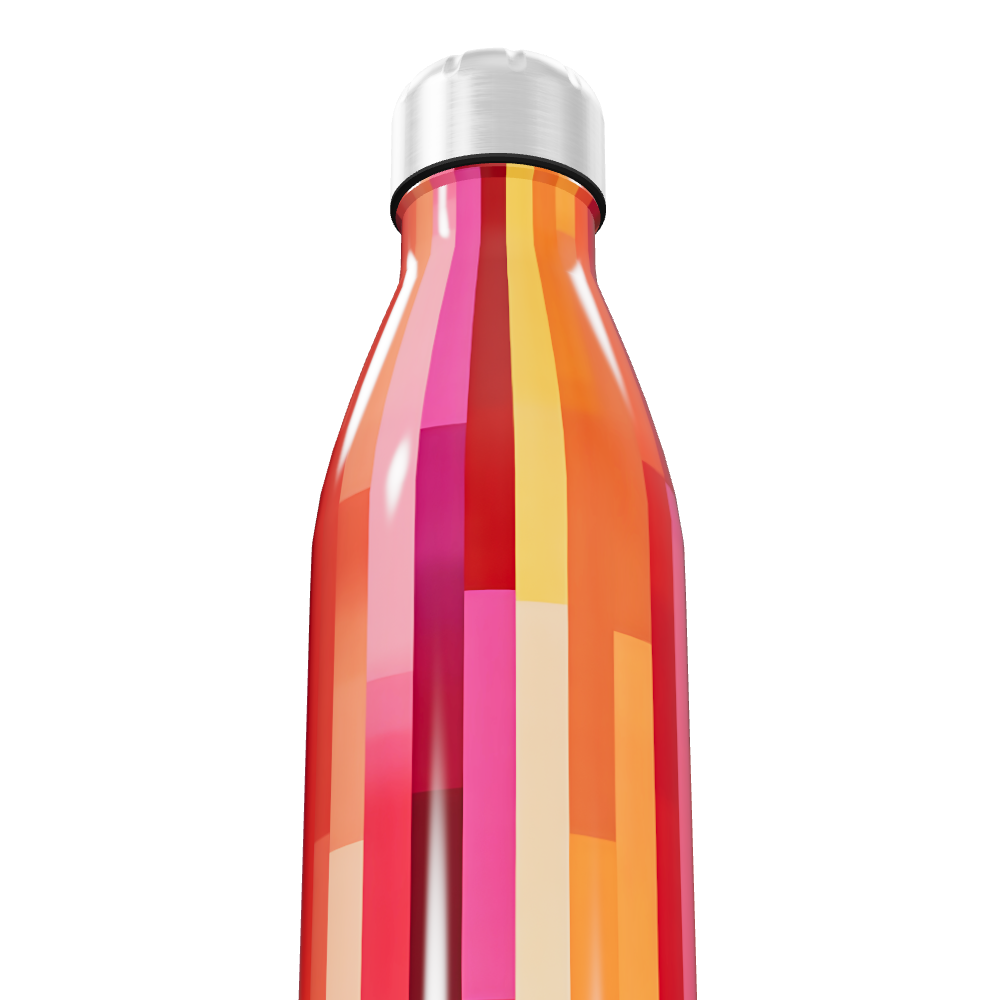 Garrafa Inox - Colorida com Estampa Geométrica