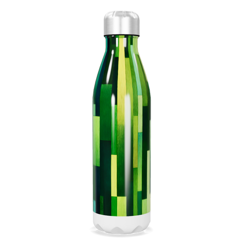 Garrafa Inox - Verde com Estampa Geométrica