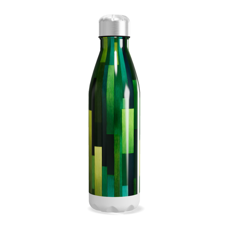 Garrafa Inox - Verde com Estampa Geométrica