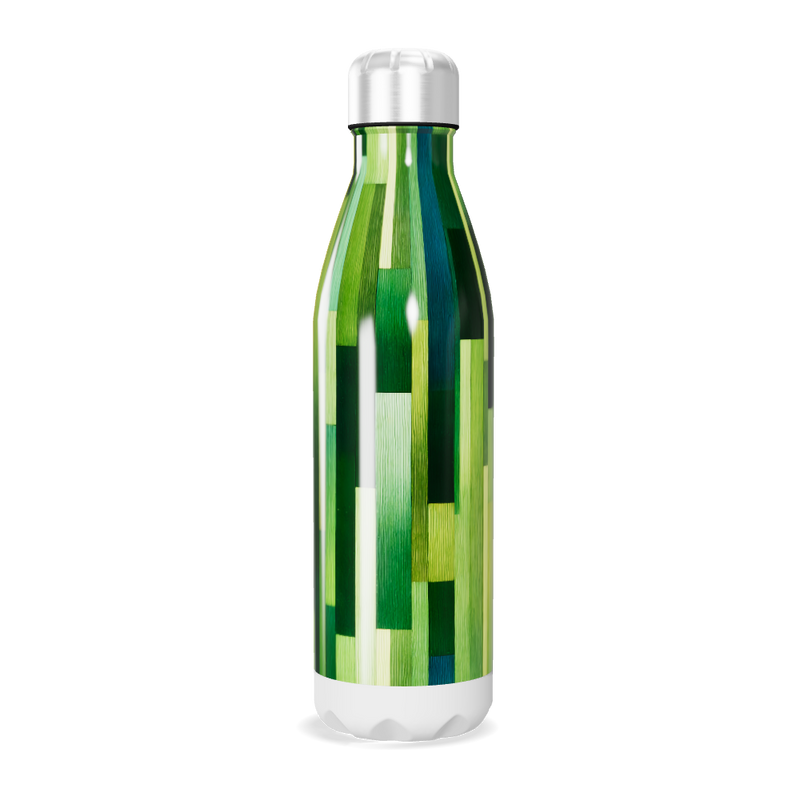 Garrafa Inox - Verde com Estampa Geométrica