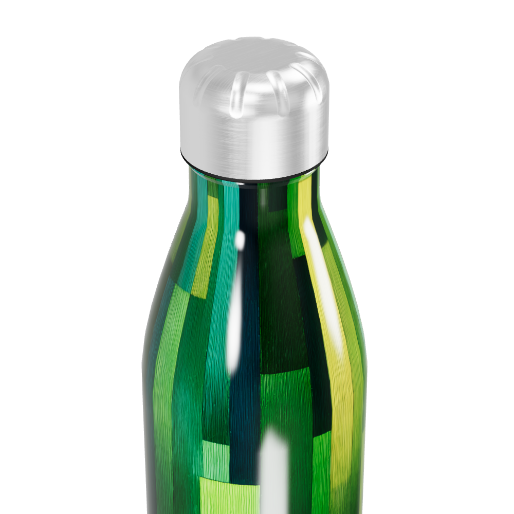 Garrafa Inox - Verde com Estampa Geométrica