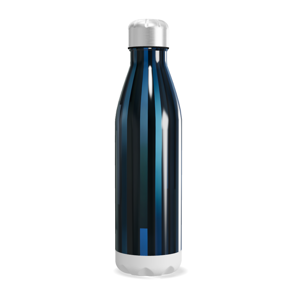 Garrafa Inox Azul - Com Listras Verticais