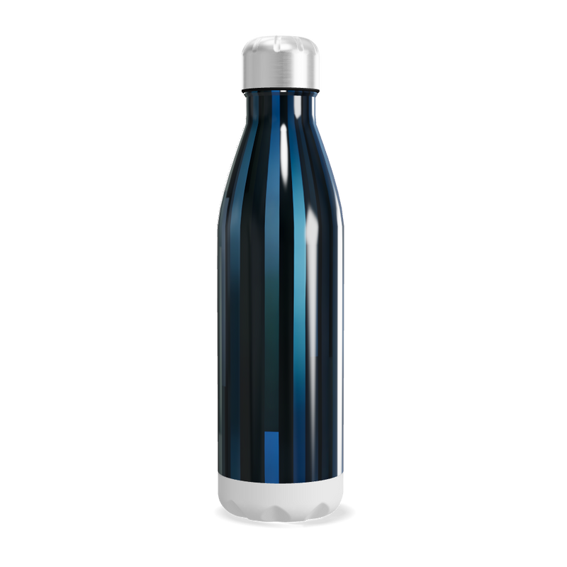 Garrafa Inox Azul - Com Listras Verticais