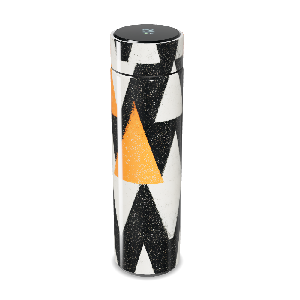 Garrafa Térmica Touch - Geométrica Preta e Laranja
