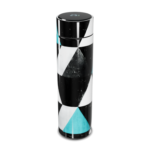 Garrafa Térmica Touch - Geométrica Preto e Azul