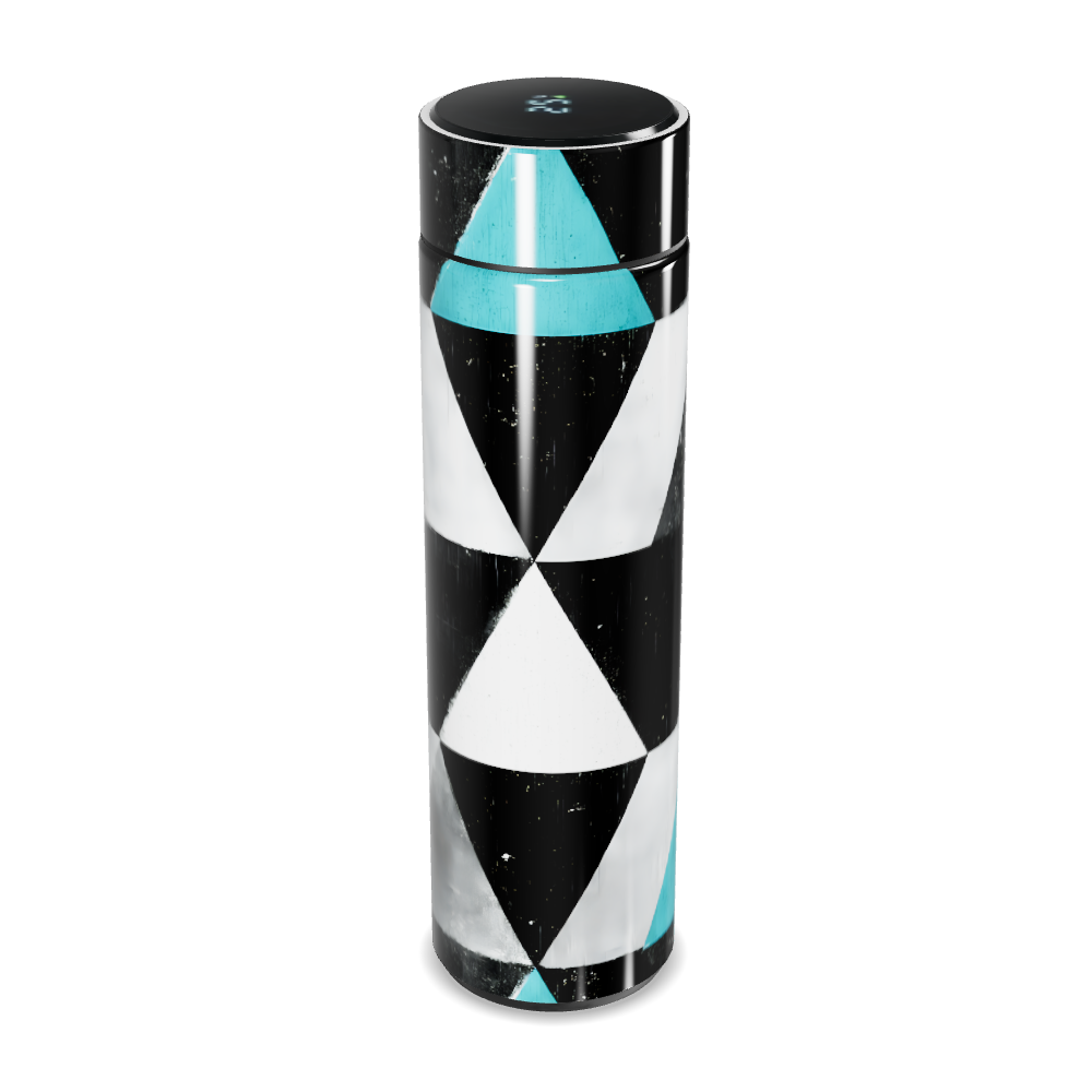 Garrafa Térmica Touch - Geométrica Preto e Azul