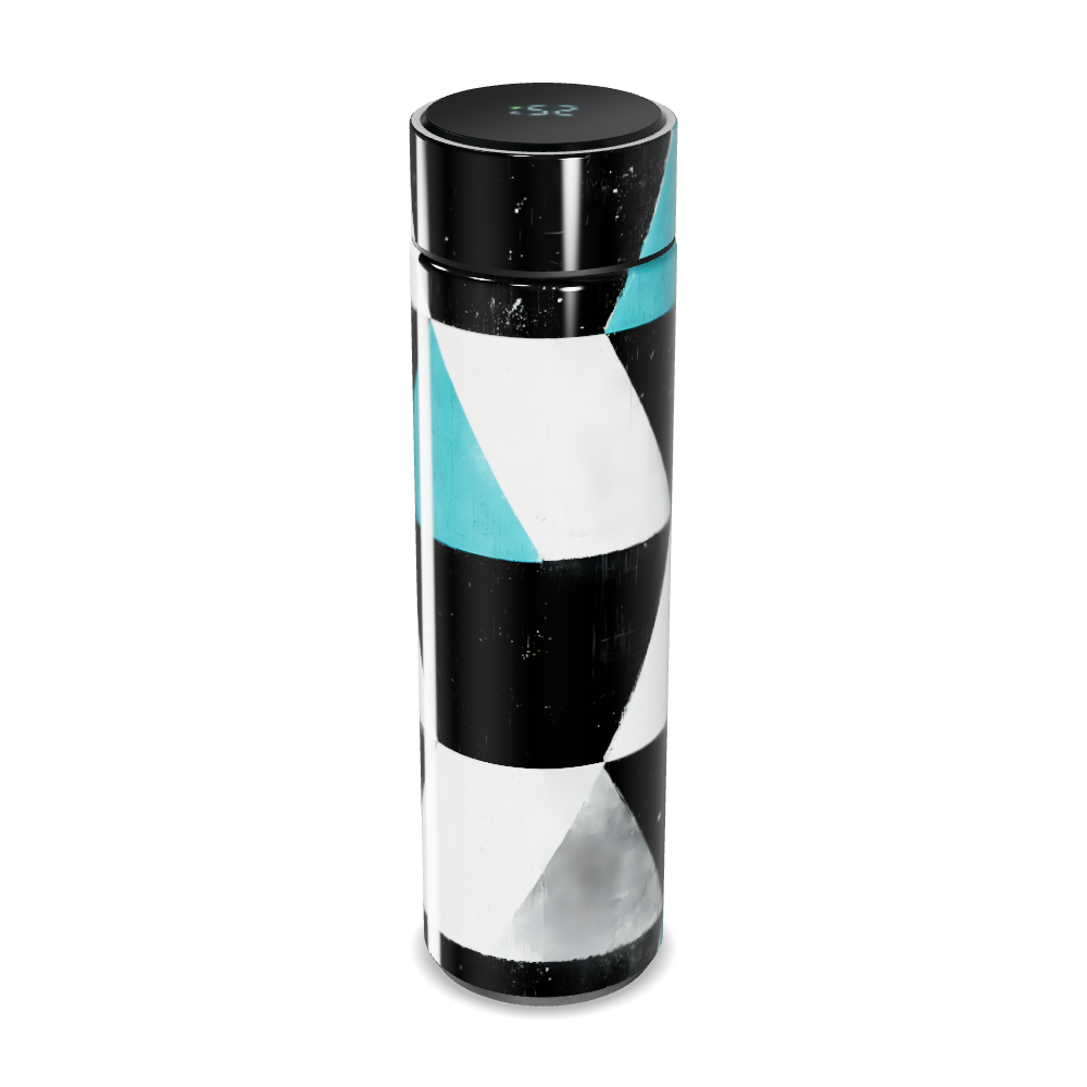 Garrafa Térmica Touch - Geométrica Preto e Azul