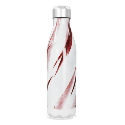 Garrafa Inox - Branca e Vermelha Listrada