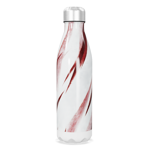 Garrafa Inox - Branca e Vermelha Listrada