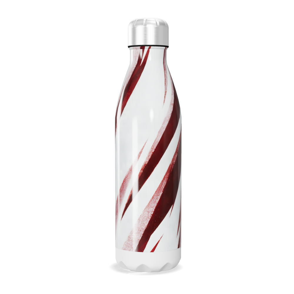 Garrafa Inox - Branca e Vermelha Listrada