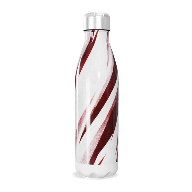 Garrafa Inox - Branca e Vermelha Listrada