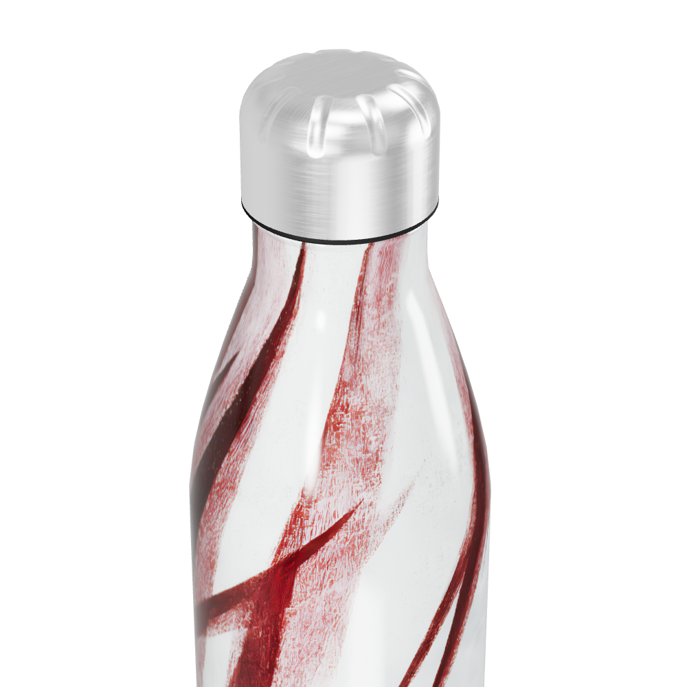 Garrafa Inox - Branca e Vermelha Listrada