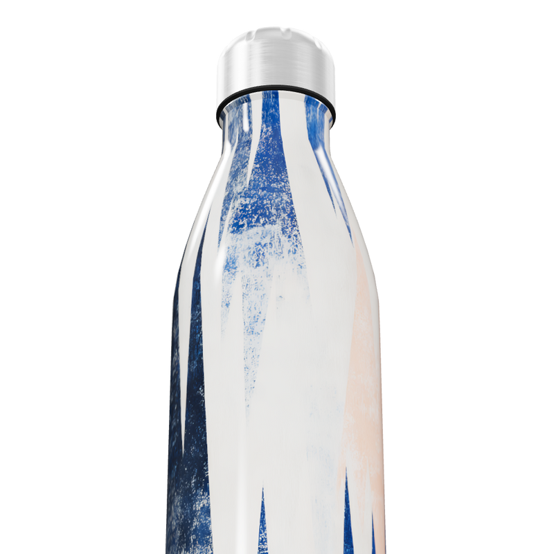 Garrafa Inox - Estampa Azul e Branca