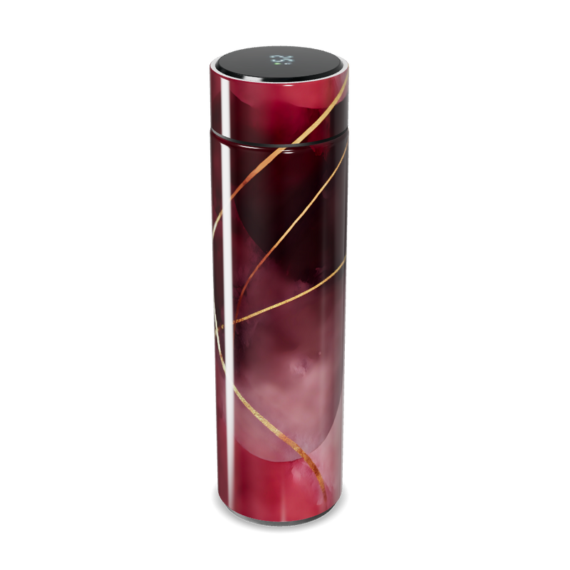 Garrafa Térmica Touch - Vermelha com Detalhes Dourados