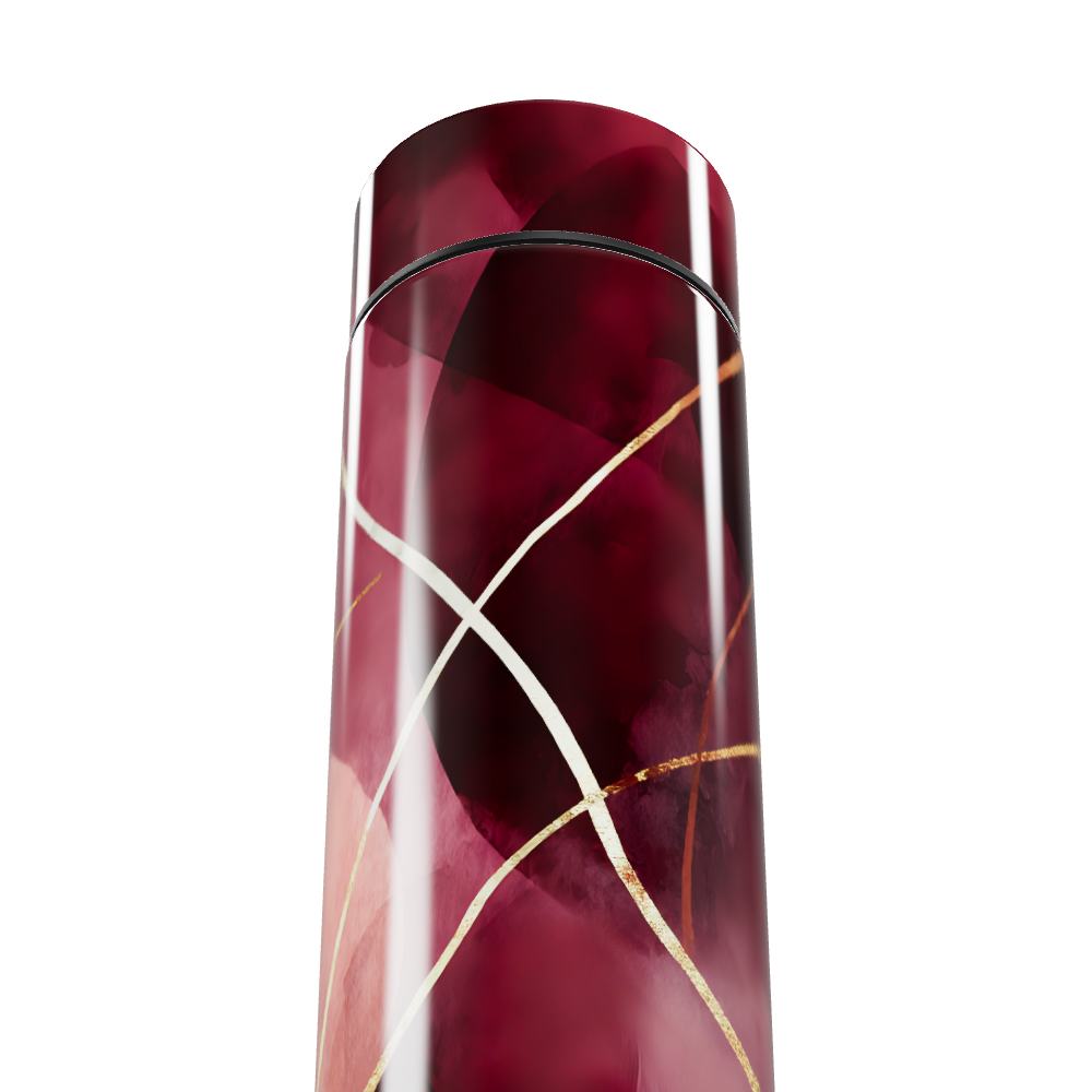 Garrafa Térmica Touch - Vermelha com Detalhes Dourados