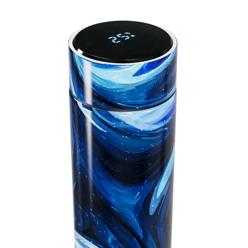 Garrafa Térmica Touch - Azul com Estampa Artística