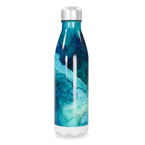 Garrafa Inox - Azul Marmorizada