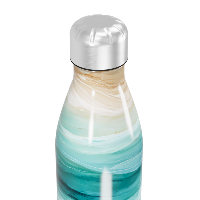 Garrafa Inox - Ondas Azul e Bege