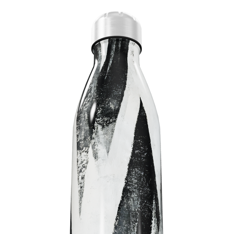 Garrafa Inox - Estampa Abstrata Preto e Branco