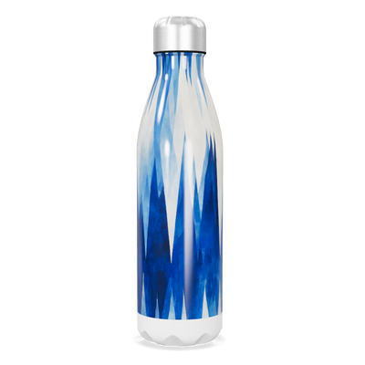Garrafa Inox - Estampa Azul Geométrica