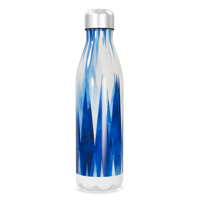Garrafa Inox - Estampa Azul Geométrica