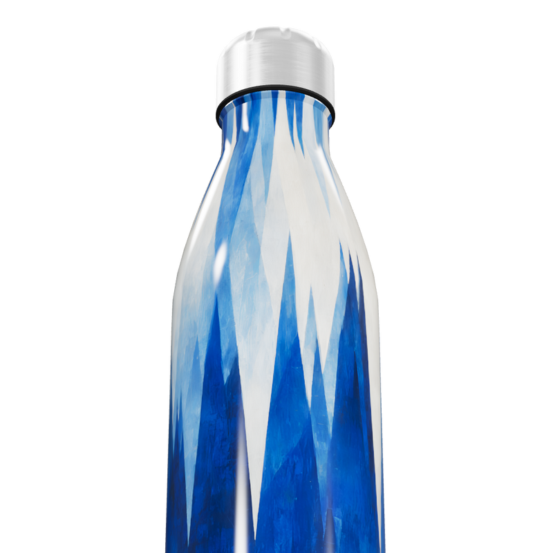 Garrafa Inox - Estampa Azul Geométrica