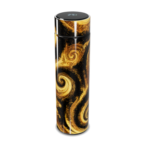 Garrafa Térmica Touch - Preto Dourado Espiral