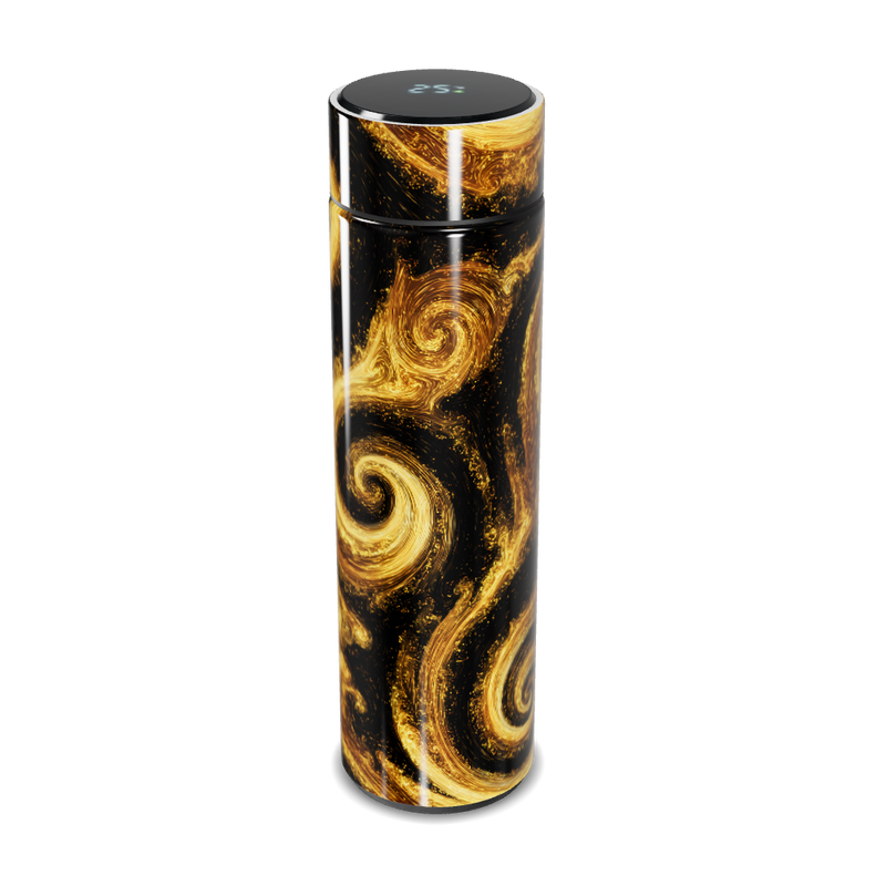 Garrafa Térmica Touch - Preto Dourado Espiral
