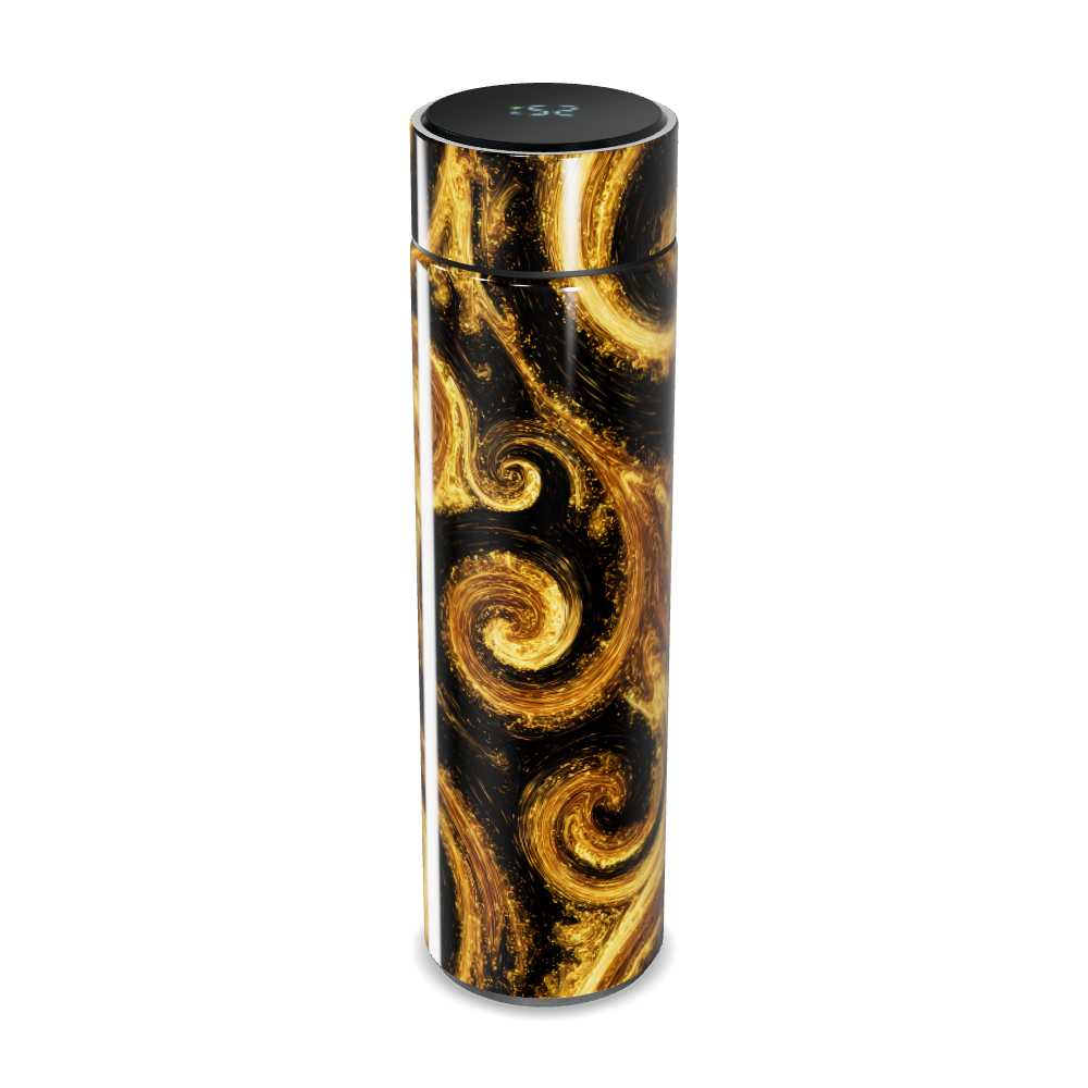Garrafa Térmica Touch - Preto Dourado Espiral