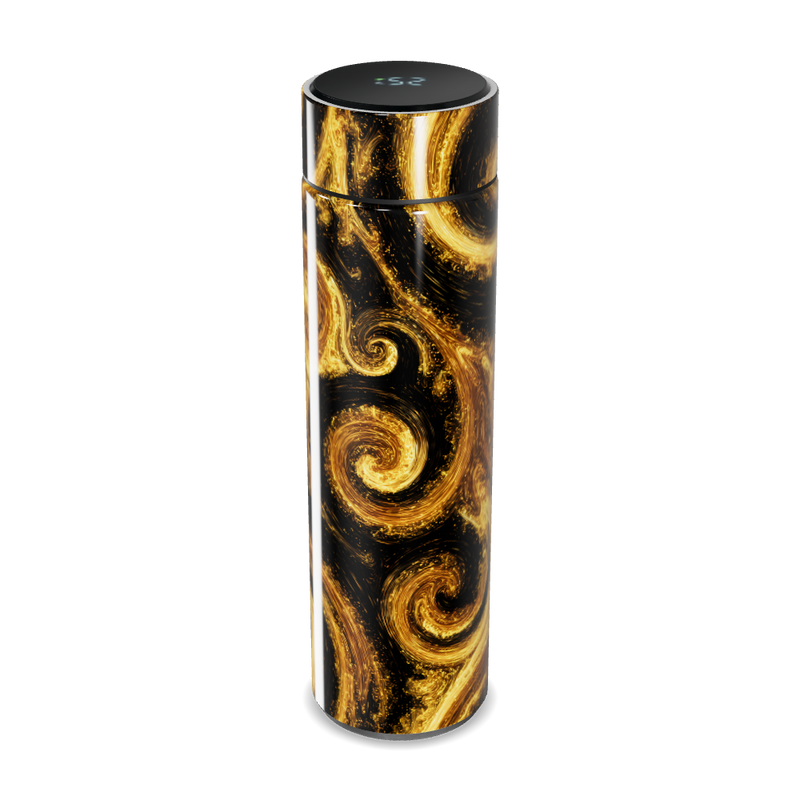 Garrafa Térmica Touch - Preto Dourado Espiral