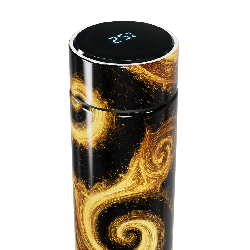 Garrafa Térmica Touch - Preto Dourado Espiral