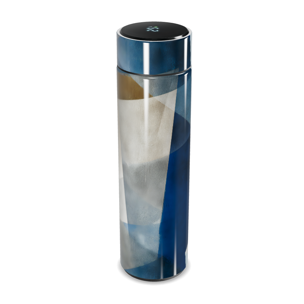 Garrafa Térmica Touch - Azul Geométrica Aço