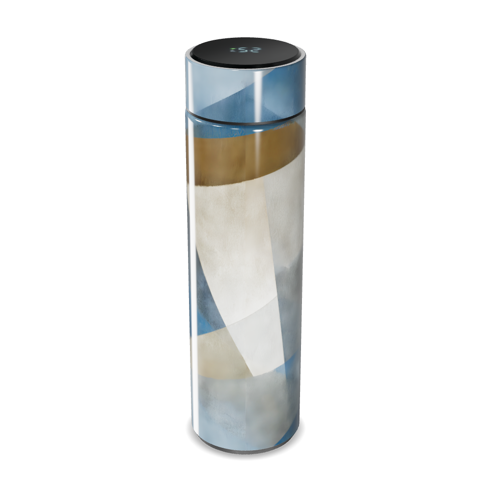 Garrafa Térmica Touch - Azul Geométrica Aço