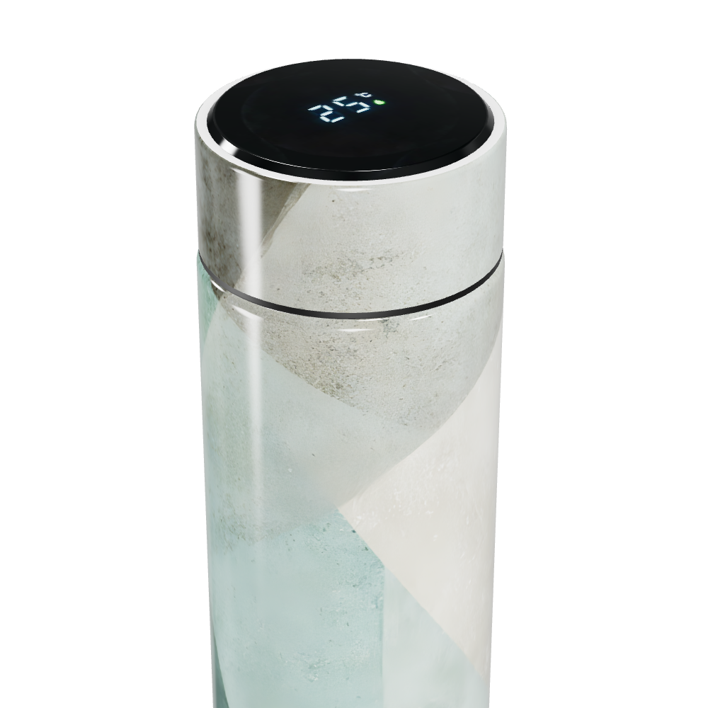 Garrafa Térmica Touch - Geométrica Branca